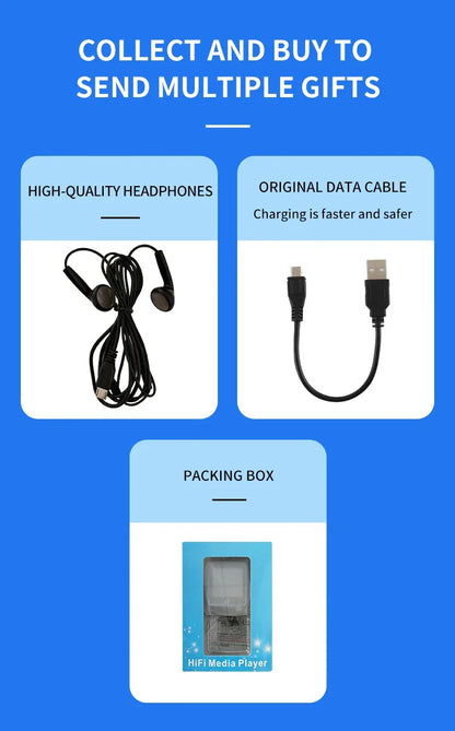 Metal Bluetooth watch MP3 music player HiFi audio quality Bluetooth 5.0 support TF card FM FM/e-book/pedometer wristband MP4