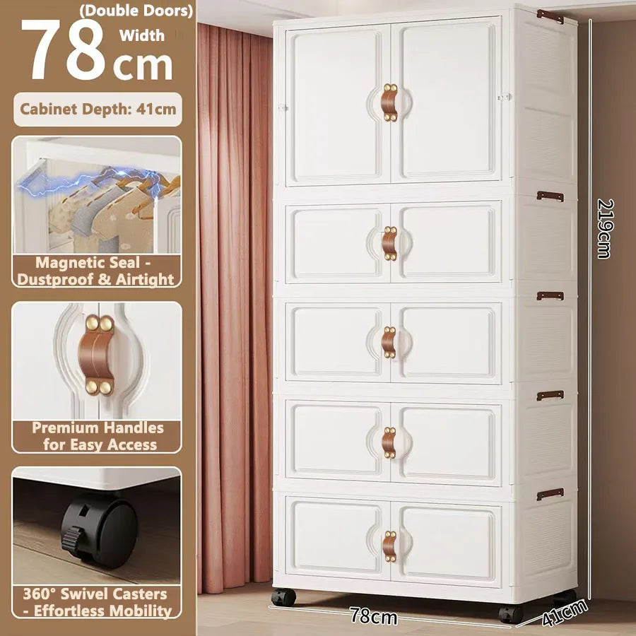 Locker Locker Locker Household Locker Clothes Installation Free Plastic Multi Layer Foldable Large Capacity Practical Cabinet