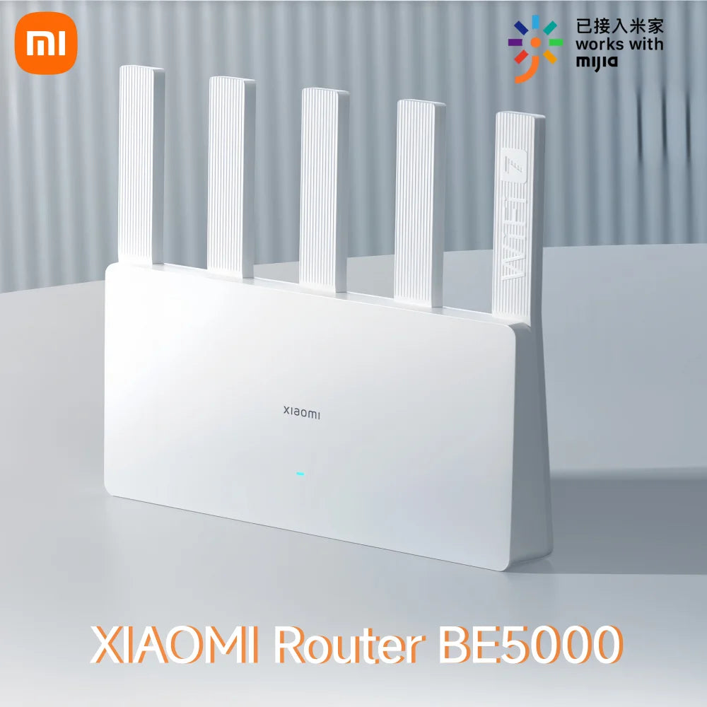 Xiaomi BE5000 Router Wi-Fi 7 Dual-Band Mesh System 2.4/5GHz with 2.5G Port IPTV Support OFDMA Signal Boost for Home or Gaming