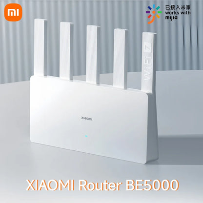 Xiaomi BE5000 Router Wi-Fi 7 Dual-Band Mesh System 2.4/5GHz with 2.5G Port IPTV Support OFDMA Signal Boost for Home or Gaming