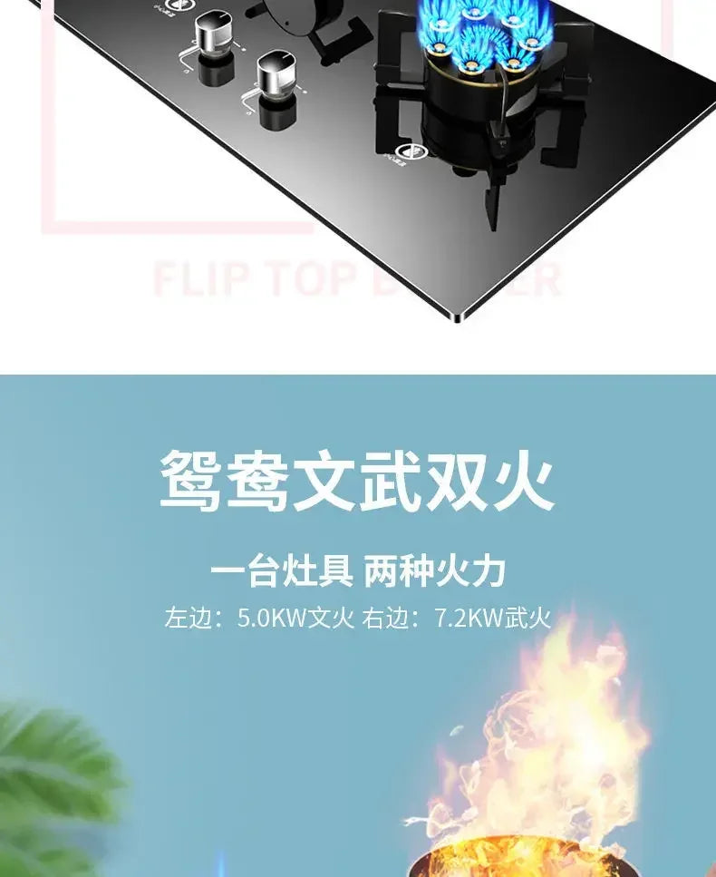 Household Built-in Double Stove Gas Stoves Table Kitchen Kitchens Cookers Countertops Cooker Home Recessed Top Cooktop Hob Panel
