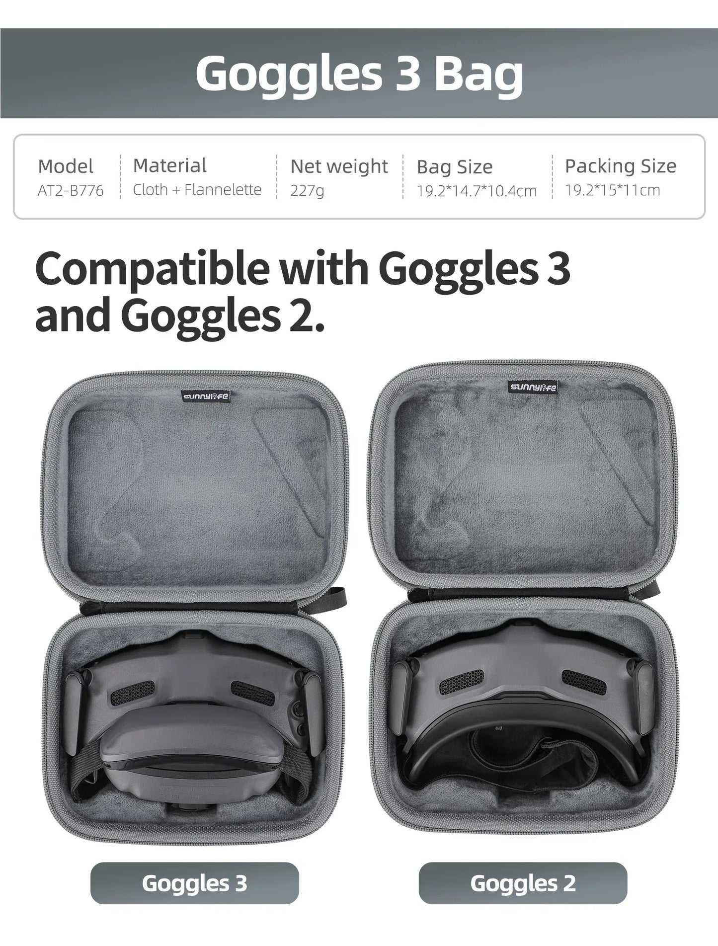 For DJI Avata 2 Goggles 2/3 Bag Case Storage Portable Hard Case Nylon Handle Shock-proof Carrying Box Accessory Goggles 2 3