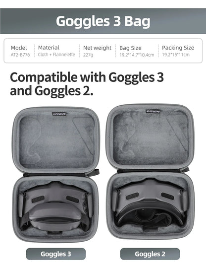 For DJI Avata 2 Goggles 2/3 Bag Case Storage Portable Hard Case Nylon Handle Shock-proof Carrying Box Accessory Goggles 2 3