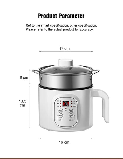 Multifunctional Electric Slow Cooker Portable Dormitory Student Office Staff Mini Electric Pot Stir Stew Non-Stick Rice Cooker