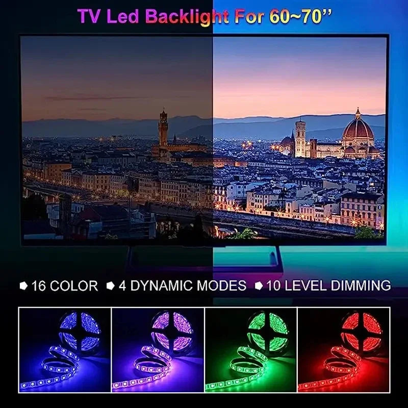 LED USB Strip Light Color Changing 5050 RGB LED Flexible Lights with 24 Keys for Children Gaming Room Home Party TV Backlight