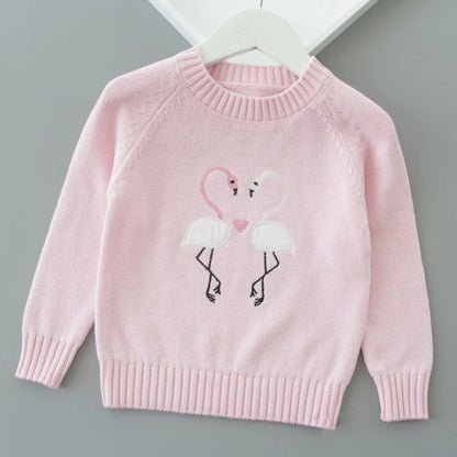 Pull d'automne-hiver pour filles, motif mignon amoureux, pull tricoté en polaire épaisse et chaude