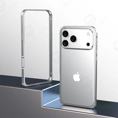 17pro Light Aluminum Metal Bumper Case Orange For iPhone 12 13 14 Plus 15 16 17 Pro Max Ultra Thin Alloy Back Frame Accessories