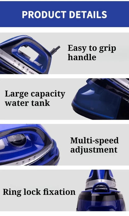 Large Capacity Water Tank Handheld Electric Irons Powerful Steam Faster Ironing Widened Panel Clothes Steam Iron Home Appliances