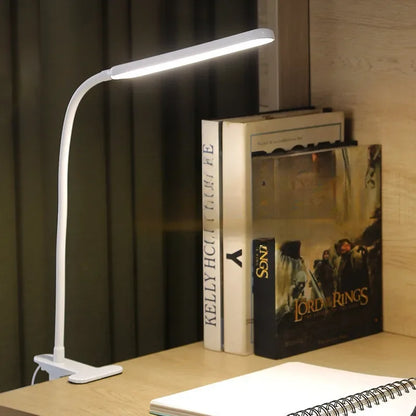 LED Adjustable Table Lamp USB 3 Colors Eye Protection Study Night Lamps Clip On Dimmable for Home Office  Reading Led Desk Lamps