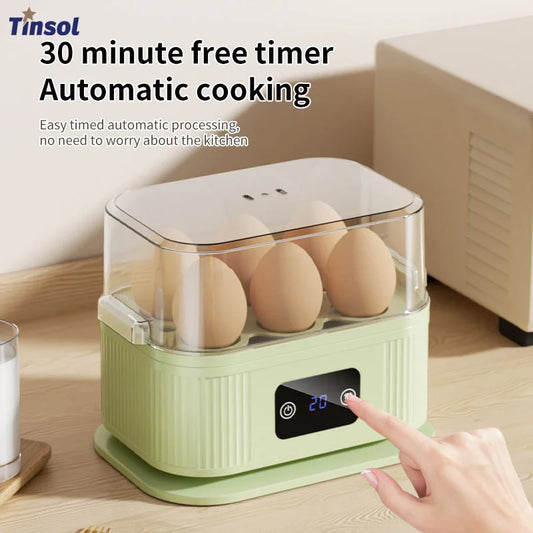 TINSOL Multifunctional Electric Egg Cooker Kitchen Breakfast Maker 200W High-Power Smart Egg Steamer with Timer Function by PDG ibma