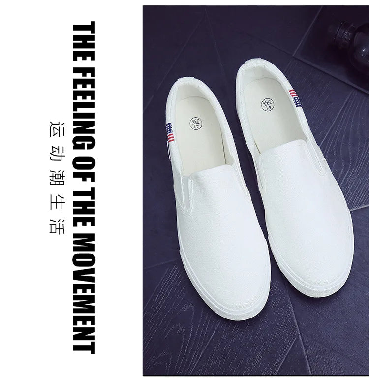Men Casual Shoes Canvas Luxury 2025 Mens Loafers Breathable Slip on FlatsMale Vulcanized Shoes White Driving Shoes Plus Size 47