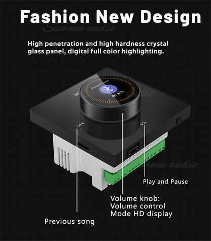 86 Background Music system Bluetooth-compatible HiFi Home Theater Stereo Sound Mini Wall Amplifier Panel M3 Ceiling Speaker sets