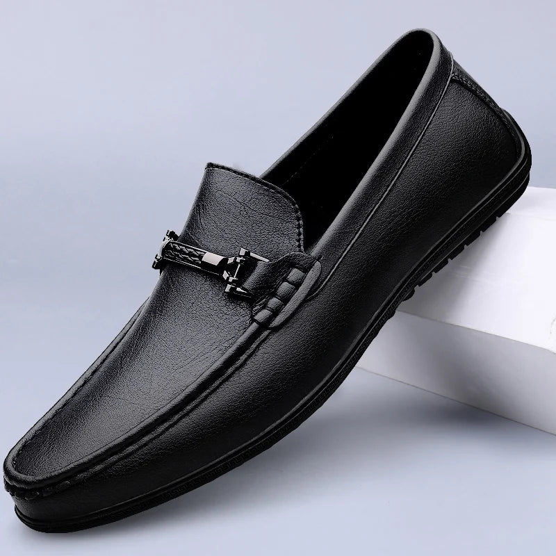 Men Loafers Slip on White Leather Shoes Casual Fashion Luxury Shoes Designer Italian Brand Loafer Moccasins Four Seasons