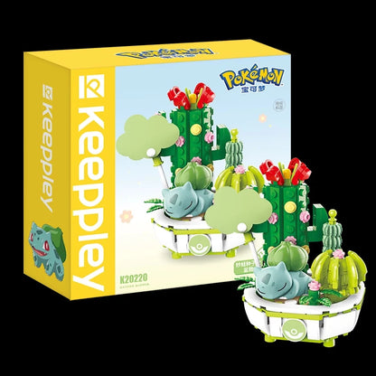 Pokemon Building Block Pikachu Charmander Squirtle Model Toy Home Decoration Plant Potted Flower Brick Girl Toy Child Gift