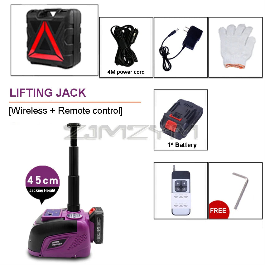 12V 5Ton 150W Rated Power Car Electric Tire Lifting Car Wireless Jacks Wrench Hydraulic Car Floor Jack with Remote control