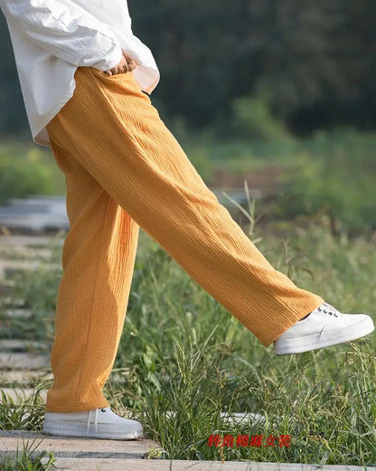 2024 Spring Women' Fashion comfortable cotton linen pants Plus size Women pleated Autumn pants with pockets 5XL 6XL pantalones
