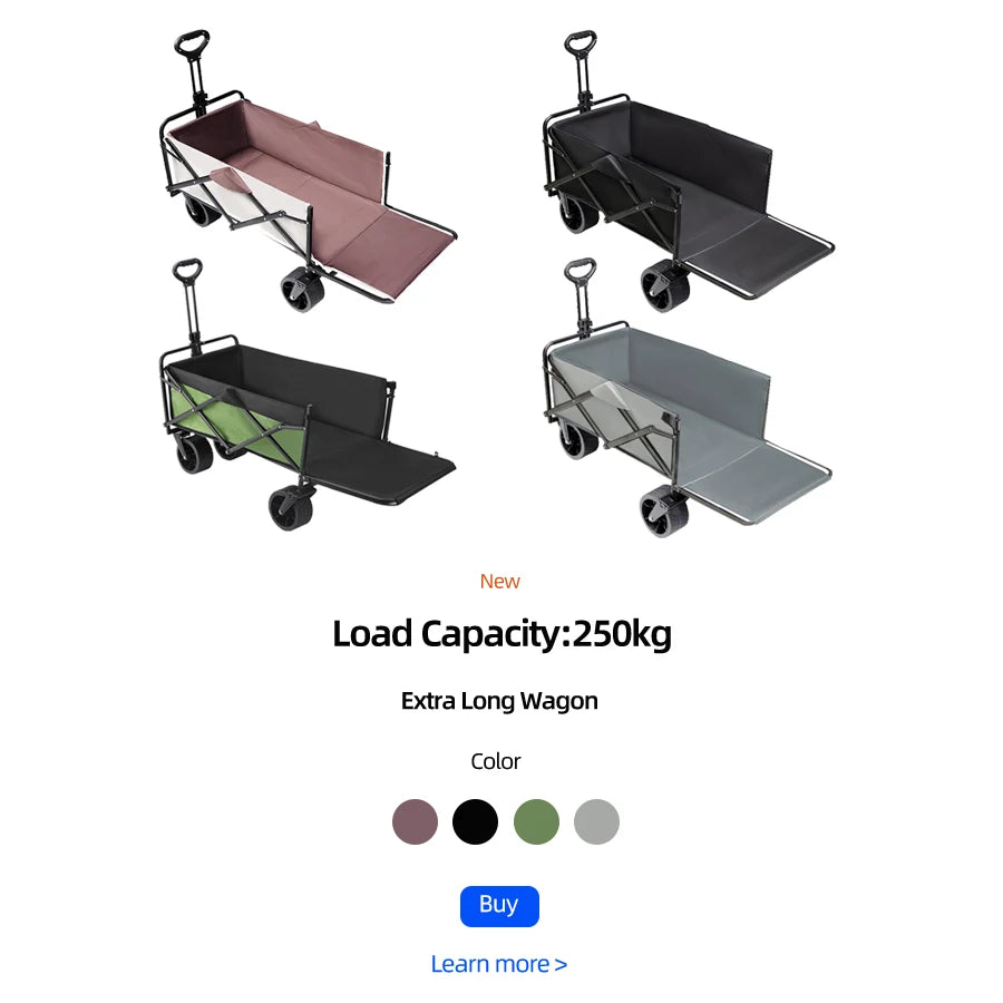 Heavy Duty Outdoor Folding Wagon Cart Large Capacity Collapsible Utility Wagon Trolley Portable Garden Beach Camping Equipment