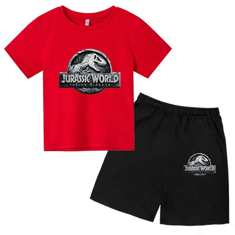 Summer Short Sleeve T Shirt +shorts 2 Piece Set Children Clothes Luxury Brand Print Sport Casual Fashion Boy Girl Kid Tracksuit