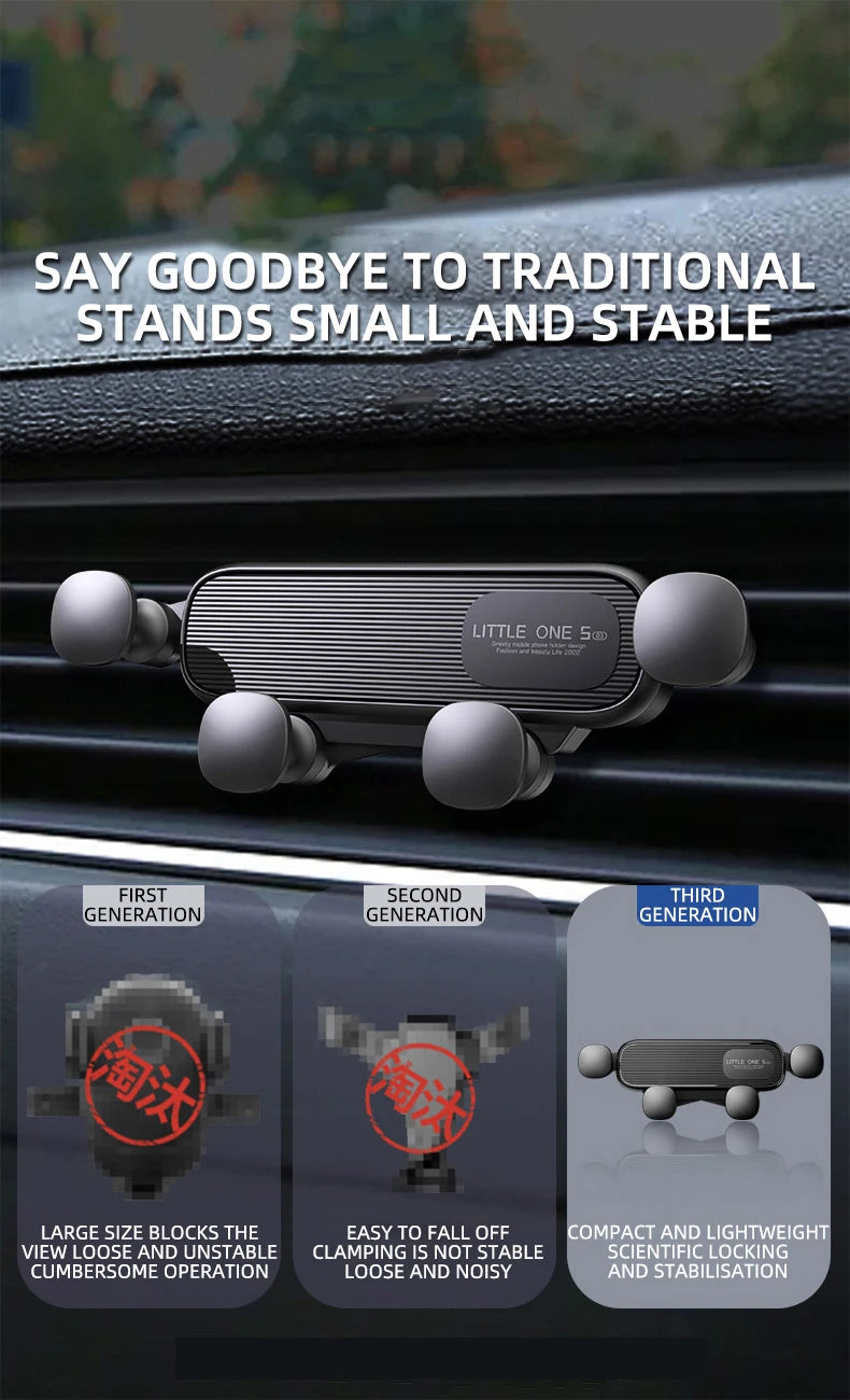 Gravity Car Phone Holder Car Air Vent Phone Holder for 4.7-6.9inch Smartphone Car Interior Stand Supports for Huawei iPhone