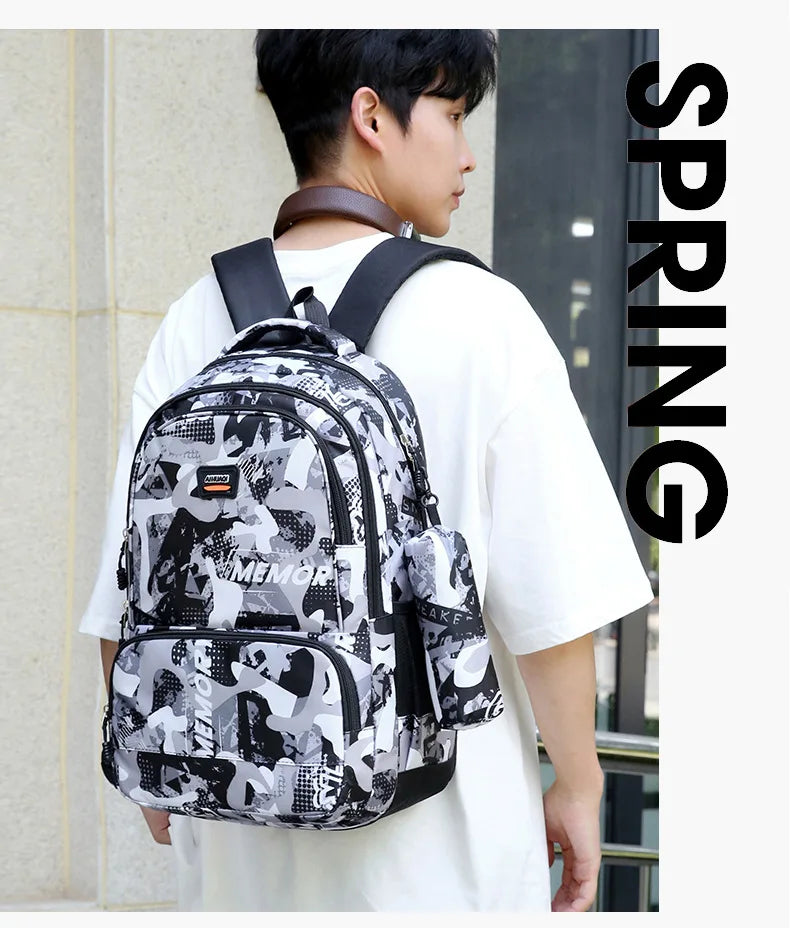 Camouflage printed school backpacks for teenage boys and girls Men's large capacity backpack computer bag student schoo bags