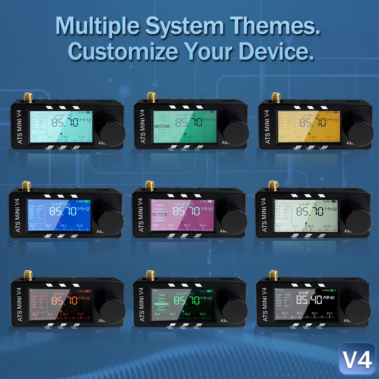 AMNVOLT V4/V3S ATS MINI SI4732 Radio ALL Band DSP Radio FM AM SSB LSB USB Receiver, built-in Hi-Z Headphone Amplifier Circuit