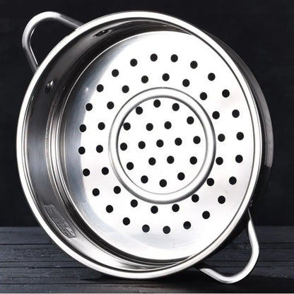 304 Stainless Steel Steamer Basket 16-32cm Thickened Pot Steaming Grid Safe Material Thicken Strainer Food Steam Rack