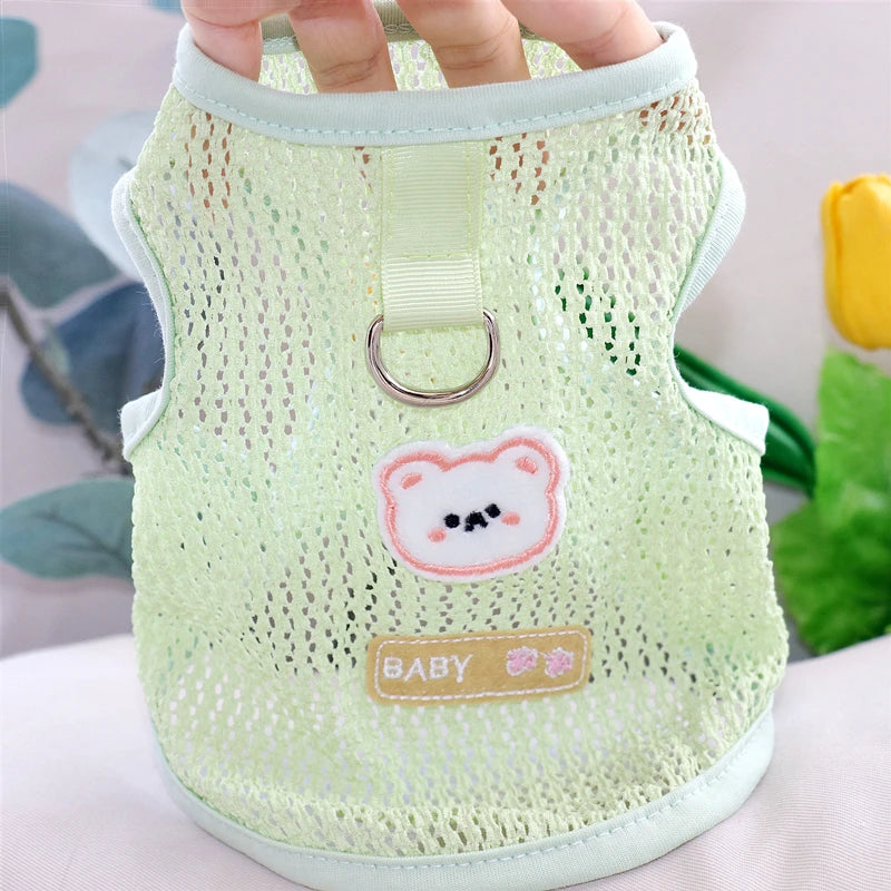 Summer Cooling Vest Thin Pet Dog Clothes Breathable Mesh Dog T Shirt Chihuahua Bichon Dog Clothing Cat Vests Puppy Undershirts