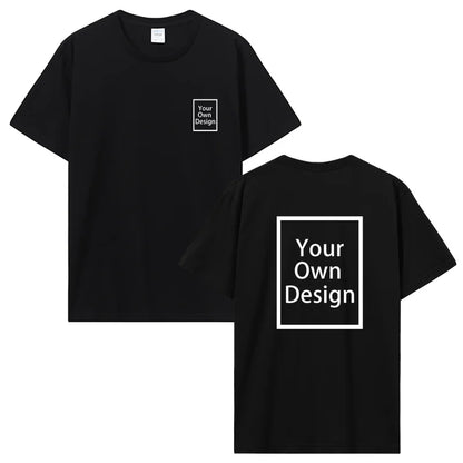 Custom Cotton Customized Print Short Sleeve T Shirt Summer Tops Tees DIY Your Like Photo Or Logo Cotton T-shirt Men Clothing