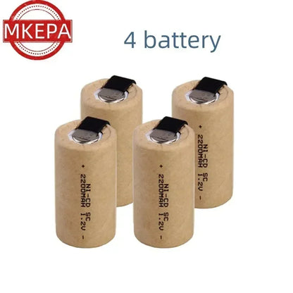 Screwdriver Electric Drill SC Batteries 1.2V 2200mAh Sub C Ni-Cd Rechargeable Battey With Tab Power Tool NiCd SUBC Cells