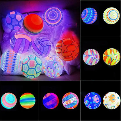 Luminous Ball Flashing Sport Fitness Portable Inflatable Throwing Bouncy Ball Rubber Parent-child Outdoor Interactive Games Toys