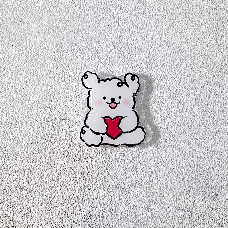 Korean Cute Cartoon Puppy Grip Tok Phone Holder Stand Griptok For iPhone 12 7 Samsung Universal Phone Accessories Finger Bracket
