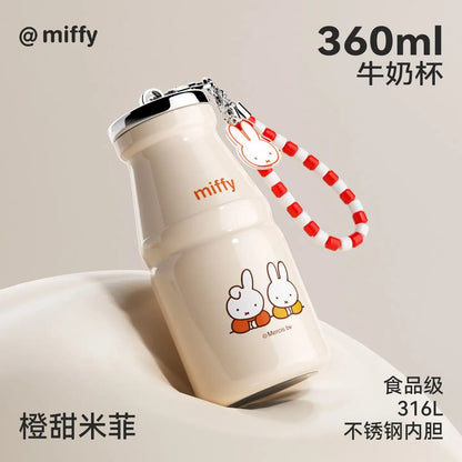 Kawaii Miffy Water Cup Cute Cartoon Cup Girls' New Design Milk Bottle Compact and Portable Water Bottle Mini Thermal Cup