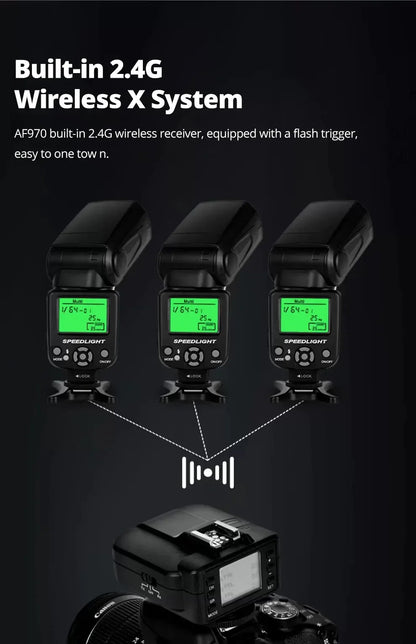 Ambitful AF970 Flash Light Speedlight Speedlite Universal for Fujifilm Olympus Nikon Canon 650D 550D 450D 60D 7D 5D Camera