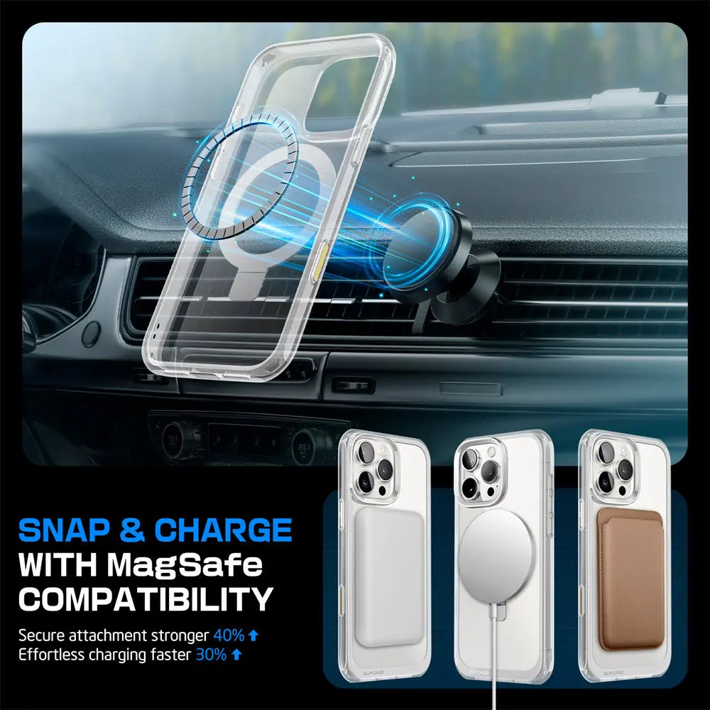 SUPCASE For iPhone 16 Pro Max Case with Camera Control Capture Button UB Mag Stand Series Slim Clear Magnetic Phone Case
