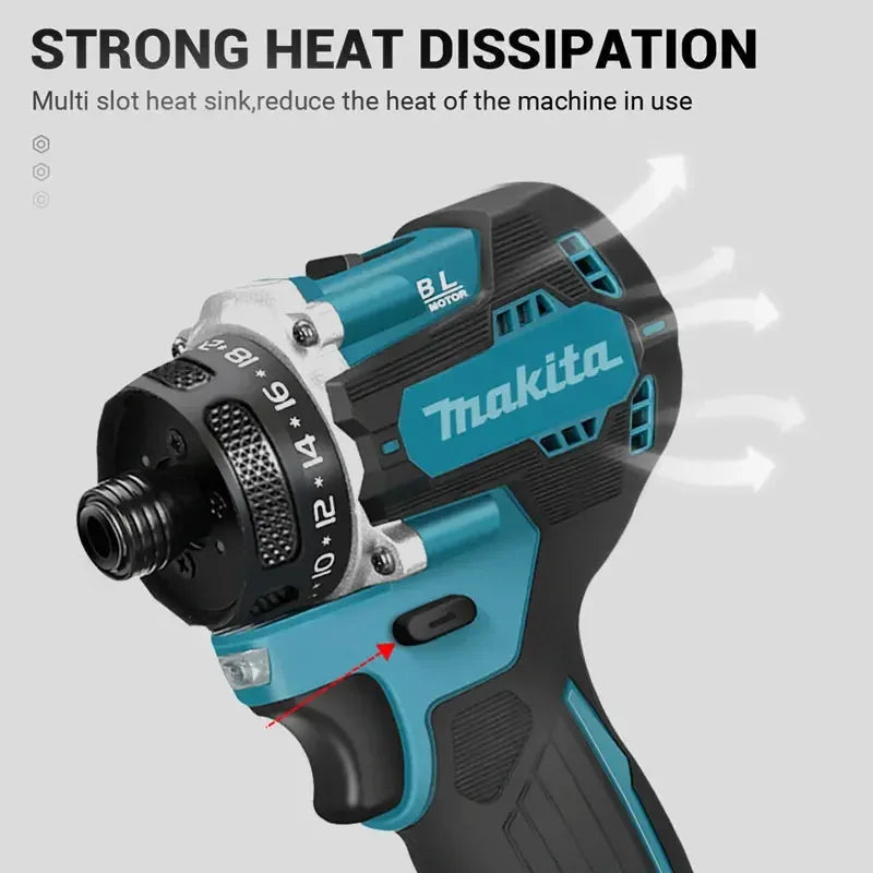 Makita 4000RPM Brushless Electric Screwdriver 3800IPM 180Nm Electric Drill Impact Driver Wood/Bolt/T-Mode For 18V Battery