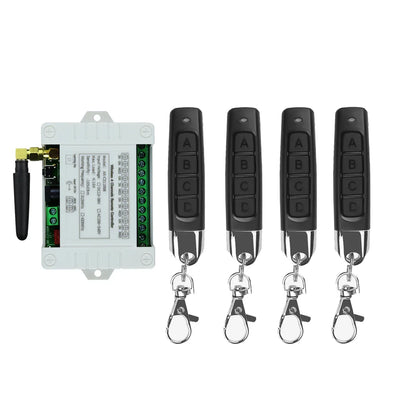 433MHz Wireless DC 12V Remote Control Switch 1CH RF 10A Relay Receiver and 2CH Transmitter For Door Electromagnetic Lock DIY