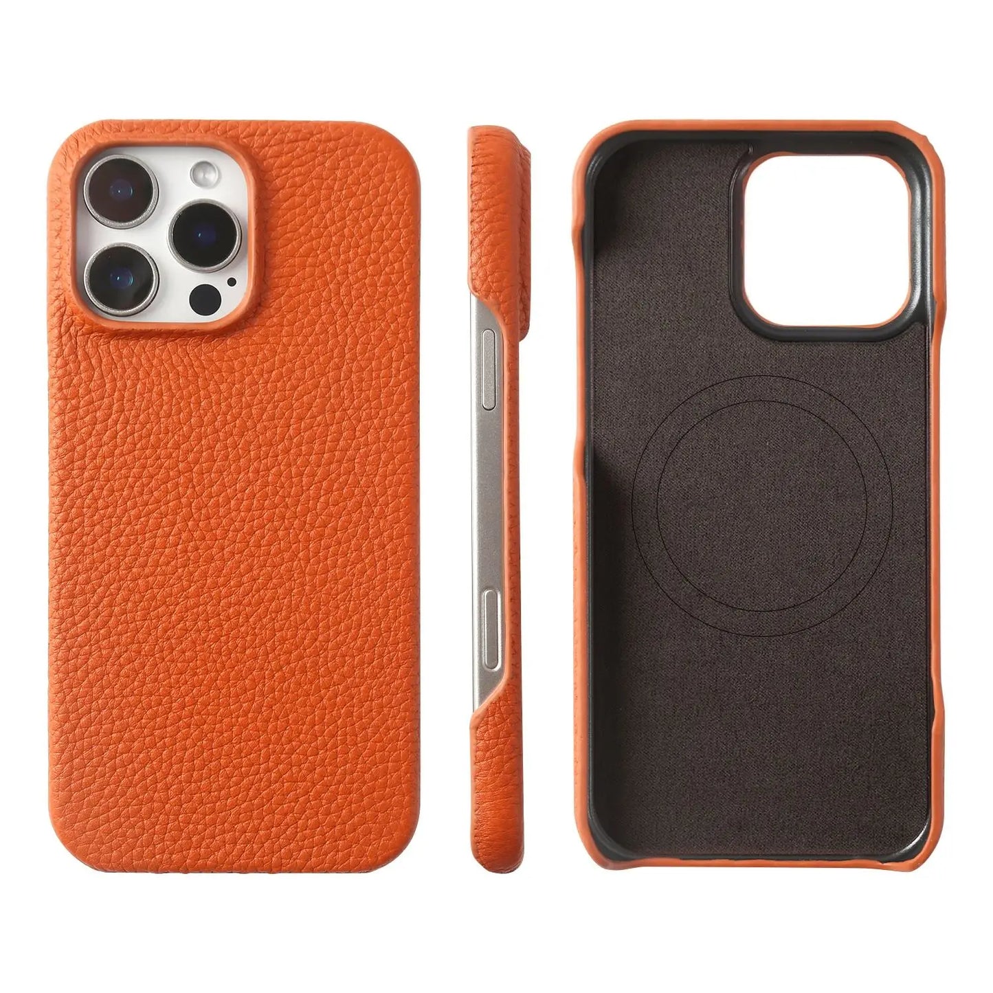 Premium Magnetic Genuine Leather Case For iphone 16 Pro Max 15 14 13 12 11 Wireless Charge Magnet Magsafe Cover Shockproof Coque