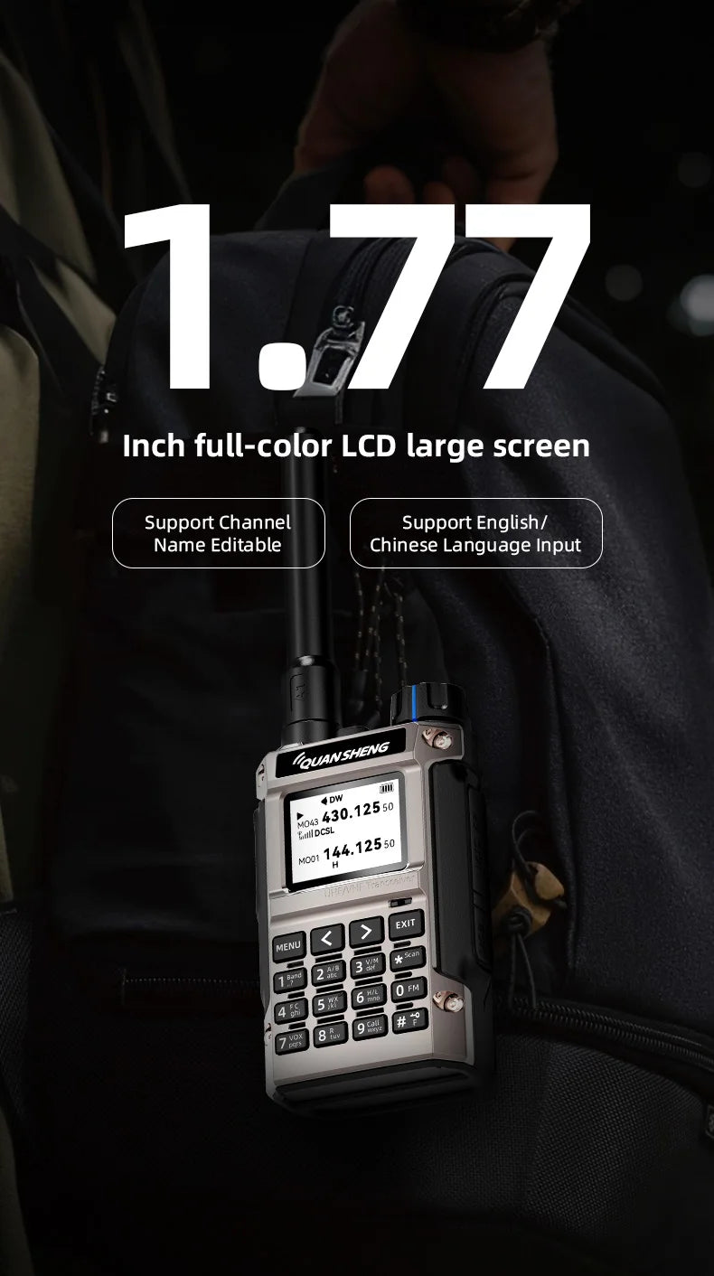 Quansheng UV-K1(8) Air Band Walkie Talkie 50-600MHz Full Band Receive UHF VHF Ham Radio Wireless Frequency Copy Type-C Charging