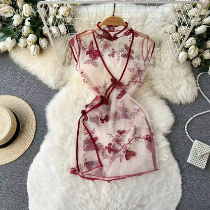 Woman Plus Size Sexy V-Neck Strap Dress Lace Trim Slim Short Dress Women Fashion Comfortable Dress Party Hotsweet