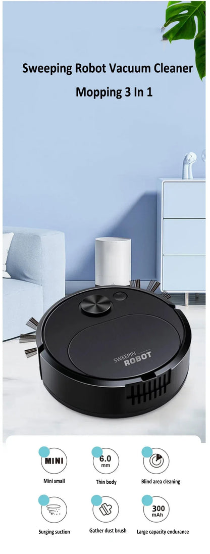 Wireless Smart Robot Sweeping Robot Vacuum Cleaner Mopping 3 In 1 Smart USB 1500Pa Dragging Cleaning Sweep Floor For Home Office