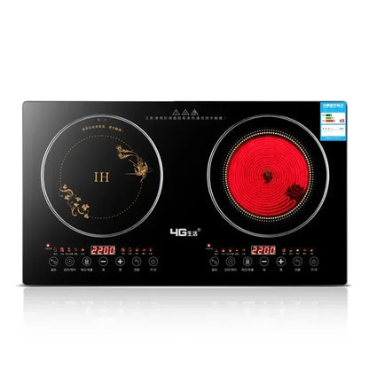 Double-Stove Induction Cooker Household Embedded Panel Cooktop Stove And Ceramic Stove Embedded Dual-Use Independent Control
