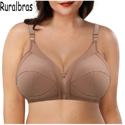 Ruralbras Sexy Women's Bras Wireless Full Coverage D/E/F for Plus Size Non Padded Comfort Soft Bra Minimizer Top Female Lingerie