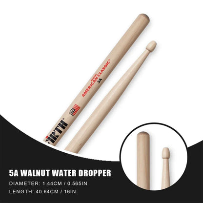 2-10PCS Drumsticks 5A/7A Drum Sticks Consistent Weight and Pitch Mallets American Hickory Drumstick for Acoustic/Electronic Drum