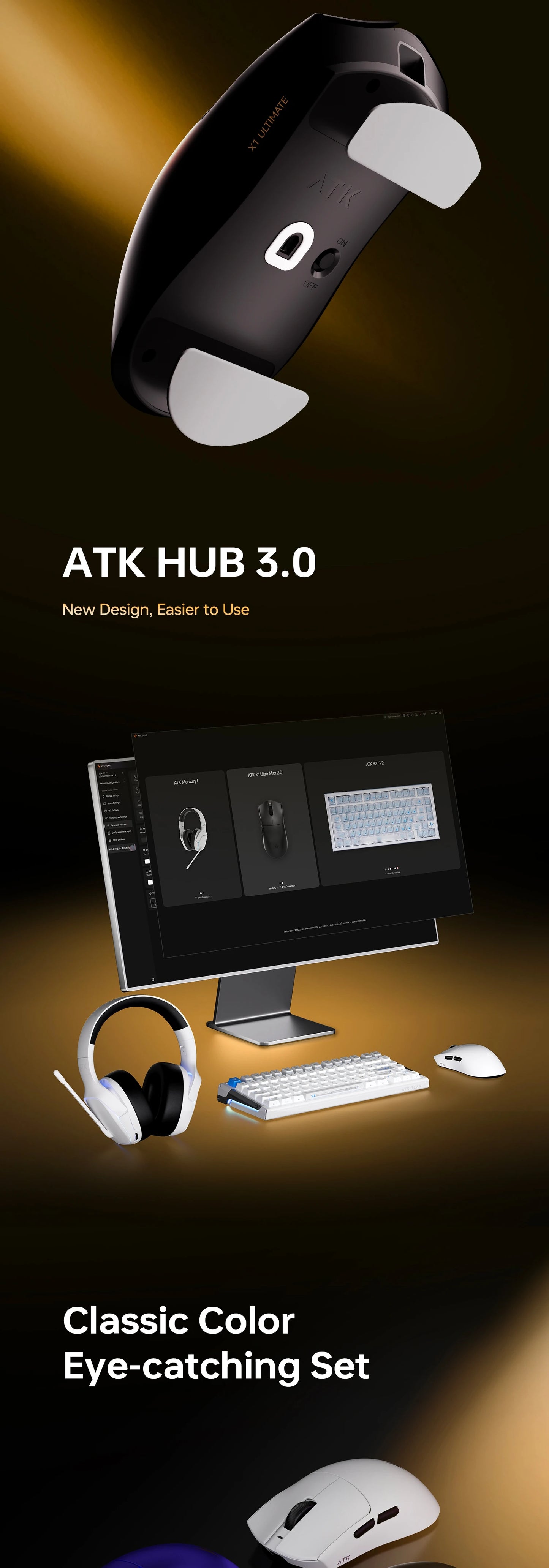 ATK Blazing Sky X1V2/X1 Air+ Wireless Mouse Dual Mode Paw 3950ultra 8k Return Rate Custom Ergonomics E-Sport Gaming Ofiice Mouse