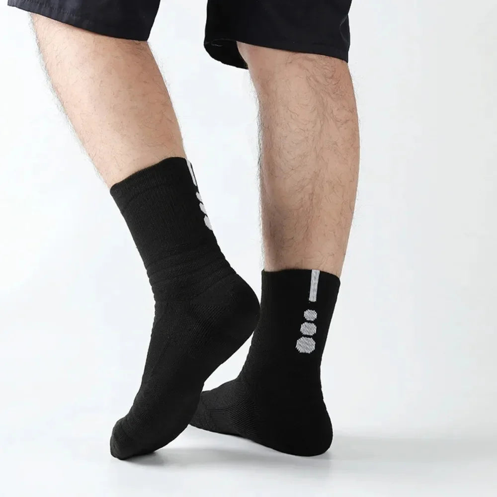 3 Pairs Men's Comfort Fit Cushion Performance Athletic Crew Socks For Outdoor Sports