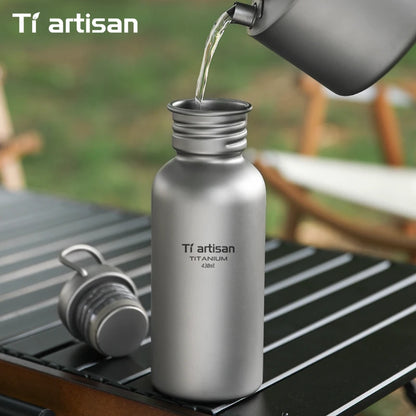 Tiartisan PureTitanium Sports Bottle Outdoor Ultralight Portable Cycling Water Bottle Reusable Drinking Bottle