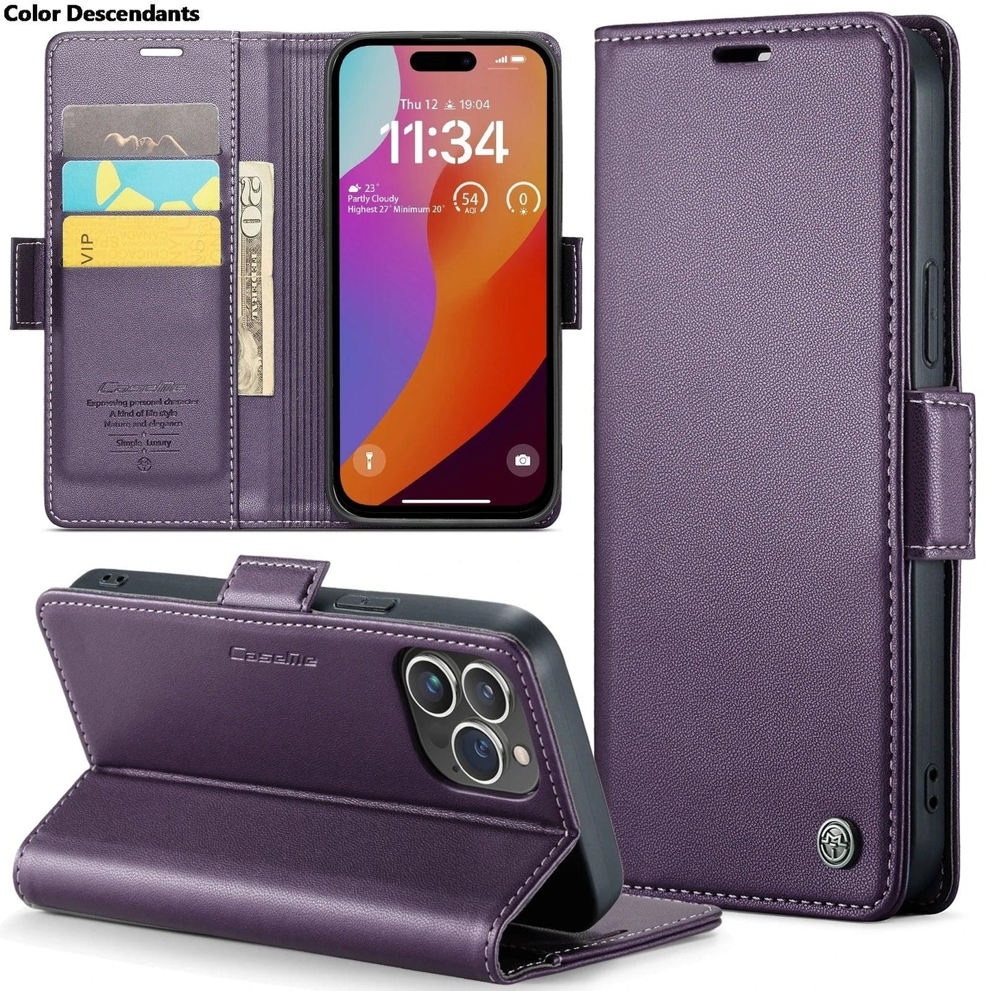 Iphone 15 Pro Max Case Iphone 13 14 12 11 Pro Max SE X XR XS Max 8 7 6 6S Plus Card Slot High-grade Leather Cover Phone Case