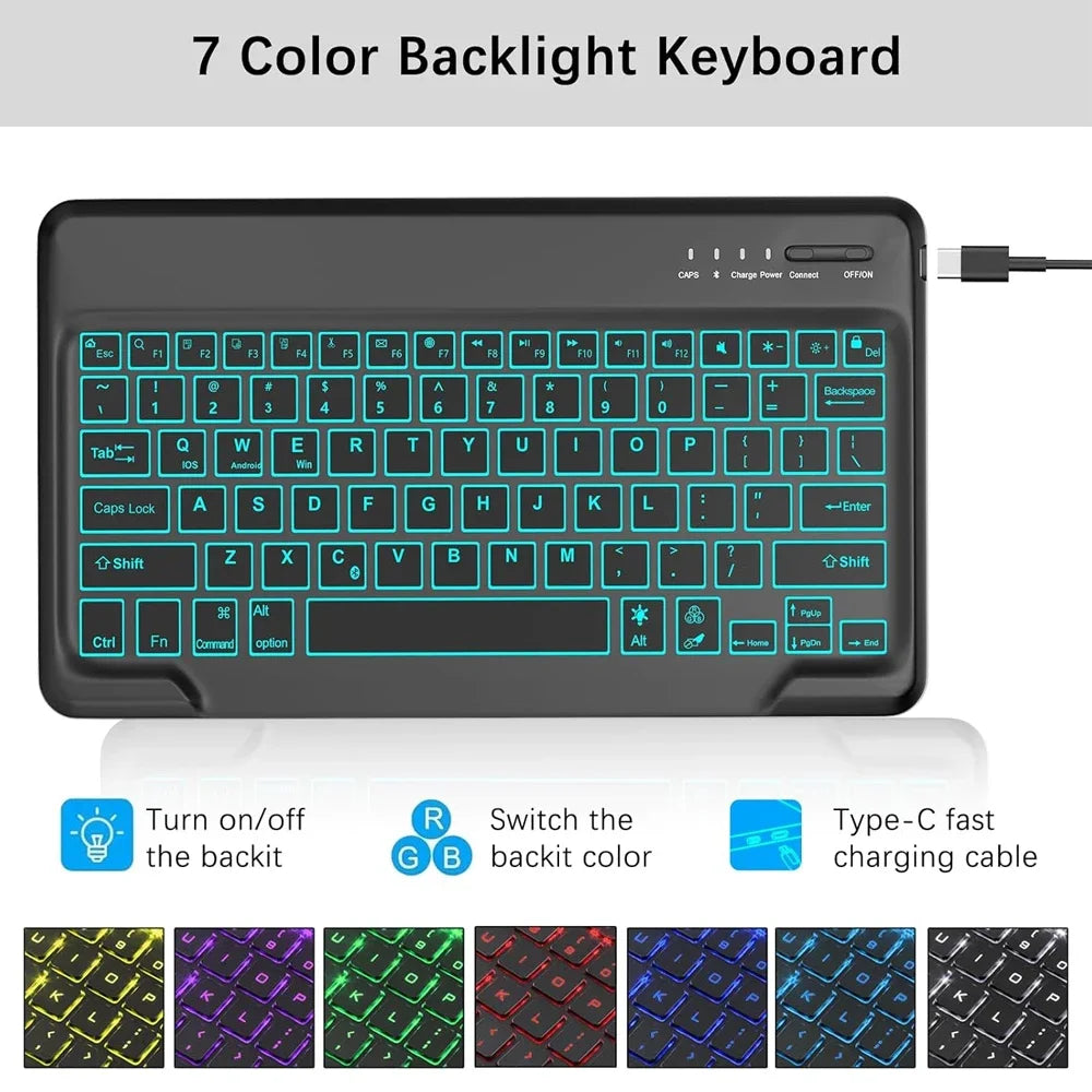 Case for Redmi Pad Pro/Redmi Pad 2 Pro 12.1 inch For Xiaomi Poco Pad 12.1 lnch Keyboard Case with Detachable Bluetooth Keyboard