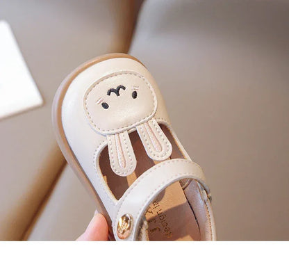 2023 New Spring Cute Bunny and Carrot Patch Children Casual Shoes for Girls Non-slip Kids Shoes Hook & Loop Breatheable Non-slip