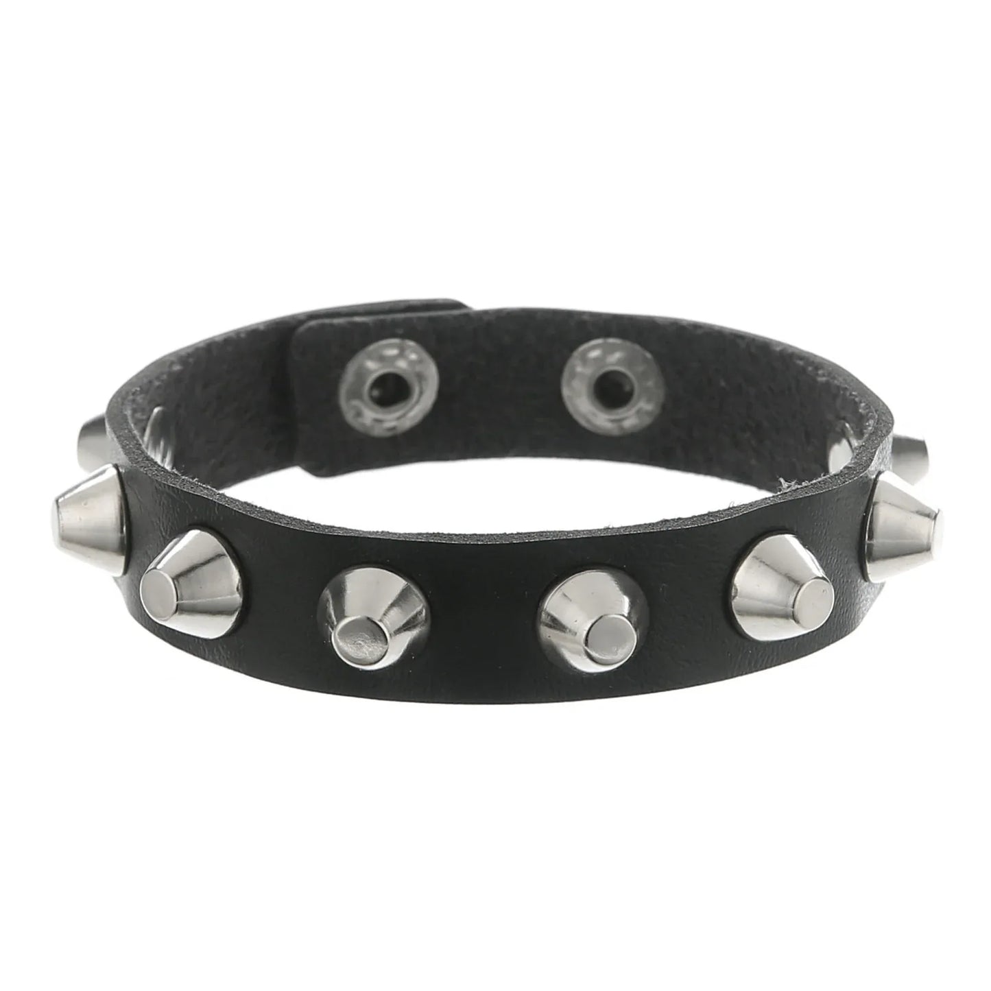 Halloween Punk Fashion Pu Leather Rivet Rock Bracelet For Women And Men, Unisex, Daily Holiday Party Wear, Valentine's Day Gift